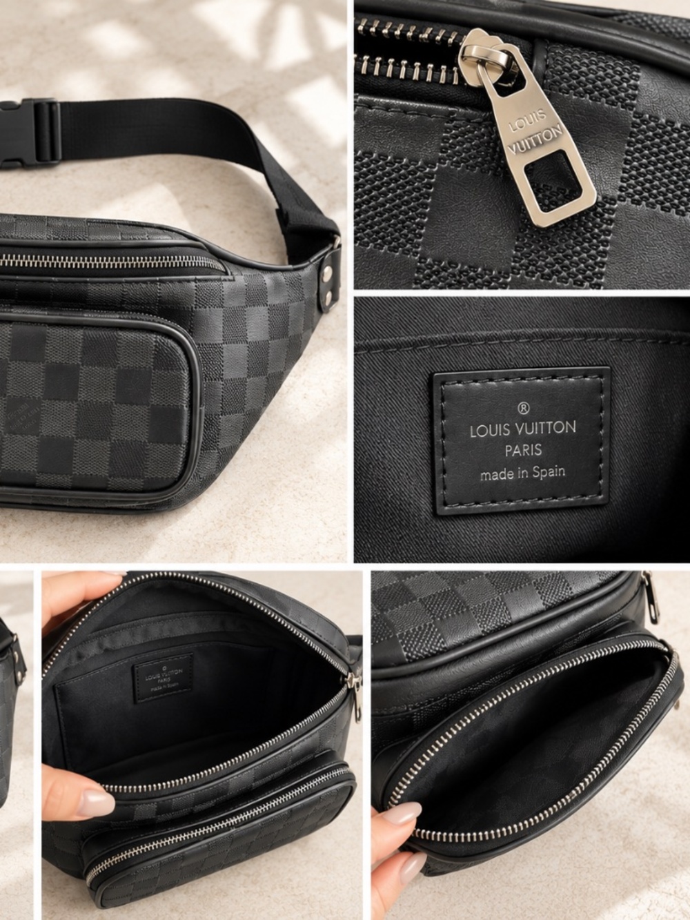 Louis Vuitton Damier Graphite Black Waist Belt Bag - Picture 2 of 6